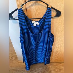 MICHAEL Michael KORS Black and Blue Striped Tank Top